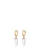 Matchesfashion.com Theodora Warre - Spiked Zircon & Moonstone Gold-plated Earrings - Womens - White Multi