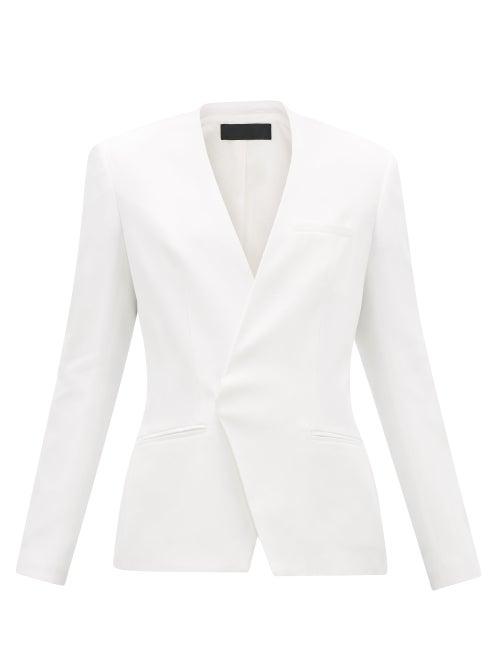 Matchesfashion.com Haider Ackermann - Collarless Single-breasted Twill Blazer - Womens - White