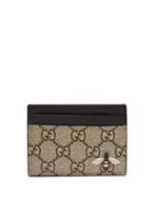 Matchesfashion.com Gucci - Gg Supreme Bee-print Canvas Cardholder - Mens - Brown Multi