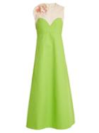 Delpozo Floral-appliqu Embellished A-line Cotton Dress