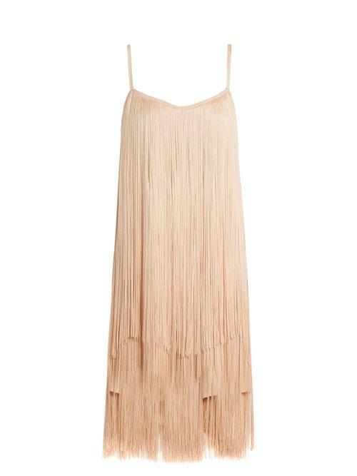 Matchesfashion.com Raey - Long Fringe Slip Dress - Womens - Nude