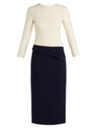 Matchesfashion.com Carl Kapp - Dunaway Wool Crepe Pencil Dress - Womens - Navy Multi