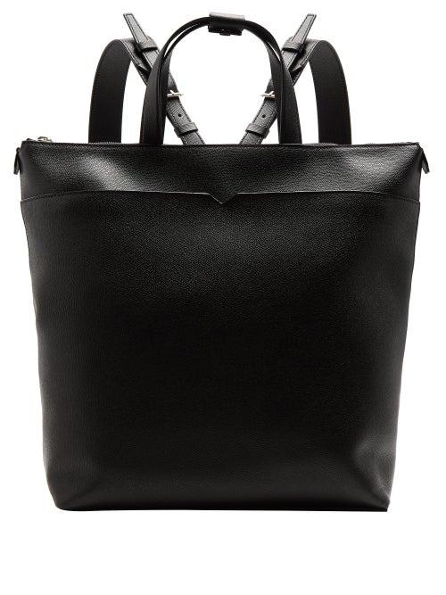 Matchesfashion.com Valextra - Grained-leather Backpack - Mens - Black