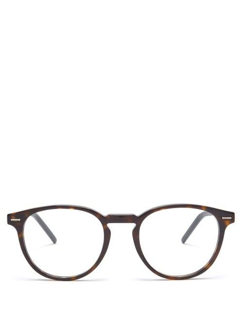 Matchesfashion.com Dior Homme Sunglasses - Technicity Round Acetate Glasses - Mens - Tortoiseshell