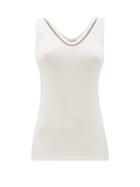 Matchesfashion.com Brunello Cucinelli - Beaded Ribbed Cotton-blend Tank Top - Womens - White