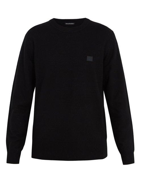 Matchesfashion.com Acne Studios - Nalon Face Wool Sweater - Mens - Black