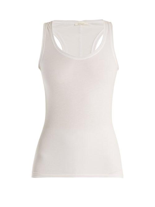 Ladies Lingerie Skin - Cotton-jersey Tank Top - Womens - White
