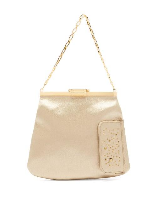 Matchesfashion.com Bienen-davis - 4am Gold Odyssey Crystal And Satin Clutch - Womens - Gold