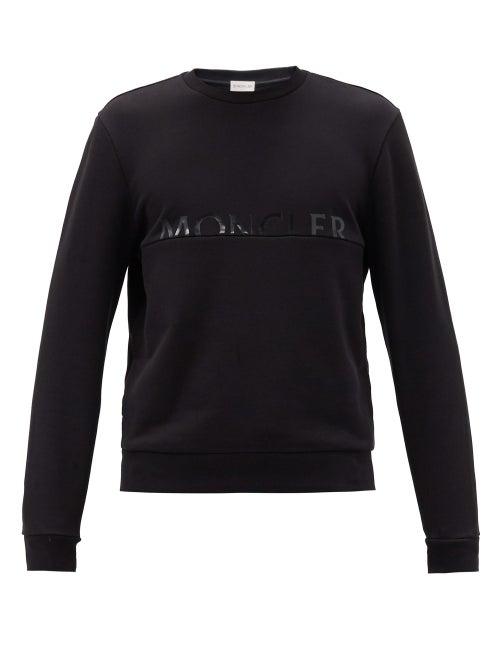Matchesfashion.com Moncler - Logo-print Cotton-jersey Sweatshirt - Mens - Black