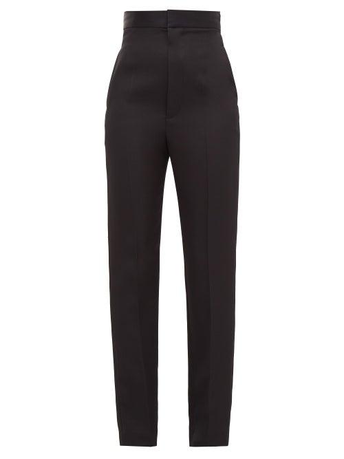 Matchesfashion.com Haider Ackermann - Miles High Rise Wool Slim Leg Trousers - Womens - Black
