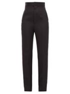 Matchesfashion.com Haider Ackermann - Miles High Rise Wool Slim Leg Trousers - Womens - Black
