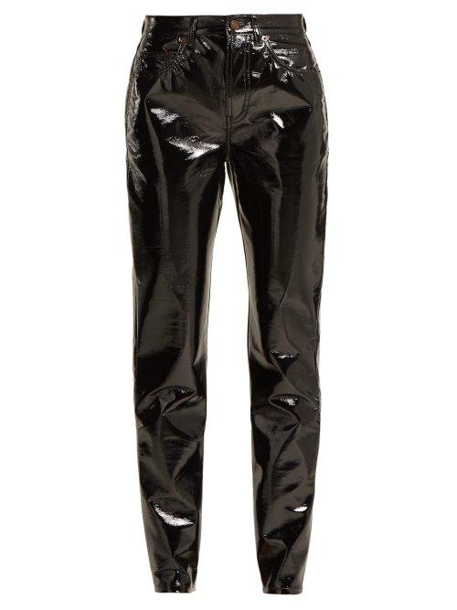 Matchesfashion.com Saint Laurent - High Rise Pvc Trousers - Womens - Black