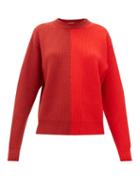 Matchesfashion.com Vaara - Eliza Two Tone Ribbed Wool Sweater - Womens - Red Multi