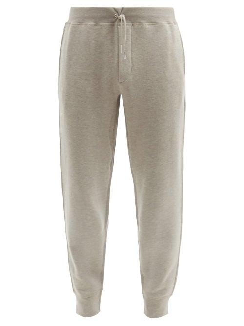 Matchesfashion.com Ralph Lauren Purple Label - Madison Cotton-jersey Track Pants - Mens - Light Grey