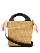 Matchesfashion.com Muu - Mini Rita Straw Basket Bag - Womens - Red Multi