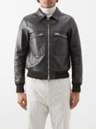 Tom Ford - Patch-pocket Leather Jacket - Mens - Dark Brown