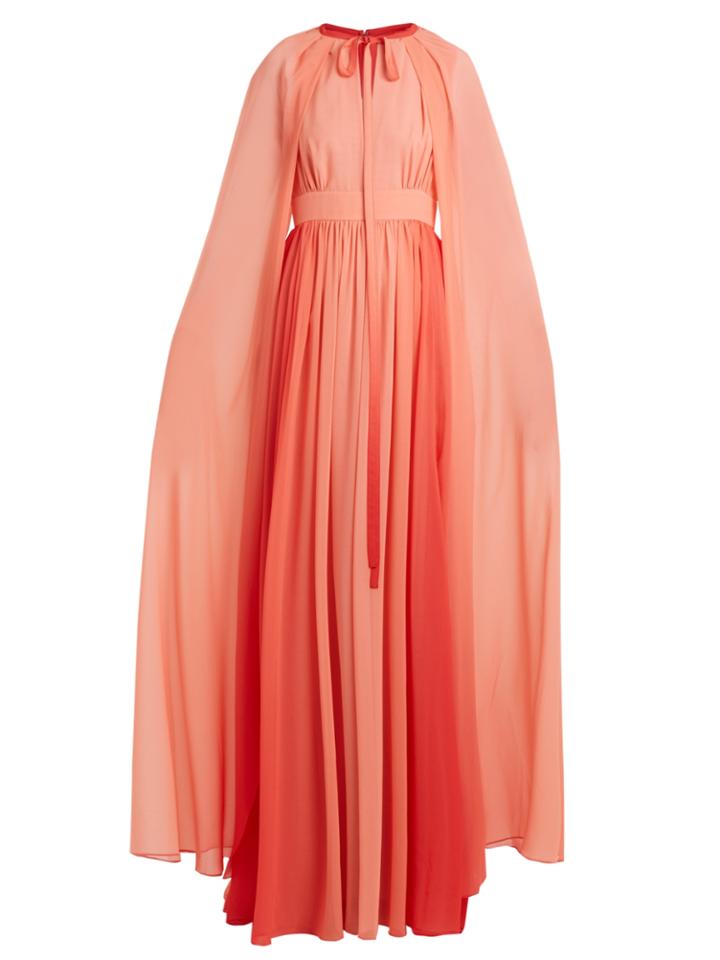 Elie Saab Cape-sleeve Georgette Gown