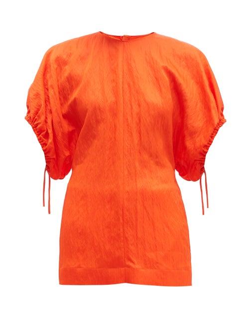 Matchesfashion.com Jil Sander - Loretta Dolman Sleeve Wrinkled Twill Top - Womens - Orange