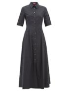 Staud - Joan Cotton-blend Shirt Dress - Womens - Black