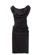 Vivienne Westwood - Ginnie Gathered-satin Pencil Dress - Womens - Black