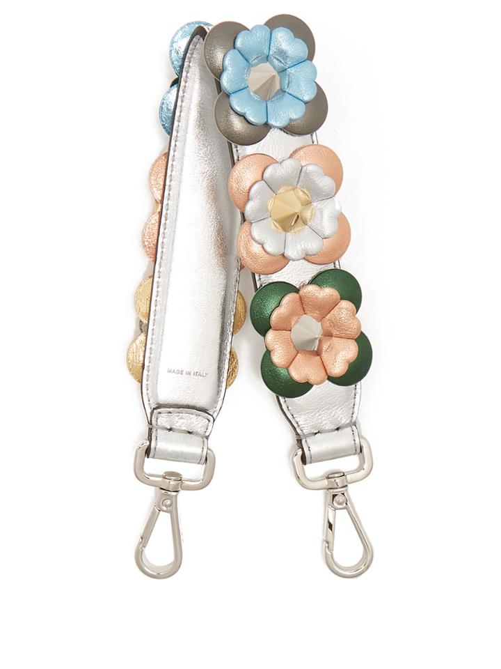 Fendi Strap You Mini Floral-appliqu Leather Bag Strap