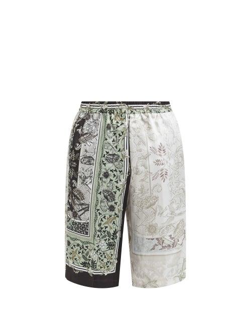 Matchesfashion.com Givenchy - Atlantis-print Satin Shorts - Mens - Green
