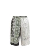 Matchesfashion.com Givenchy - Atlantis-print Satin Shorts - Mens - Green