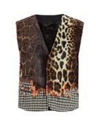 Haider Ackermann Leopard-print Velvet Waistcoat