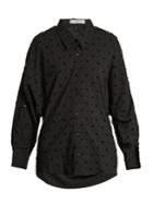 Palmer/harding Open-back Flocked Cotton-blend Shirt
