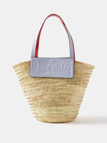 Christian Louboutin - Loubishore Straw And Leather Basket Bag - Womens - Beige