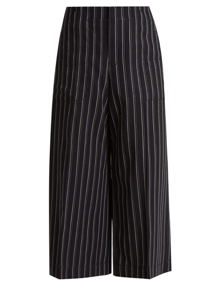Acne Studios Texel Pinstriped Wool Cropped Trousers