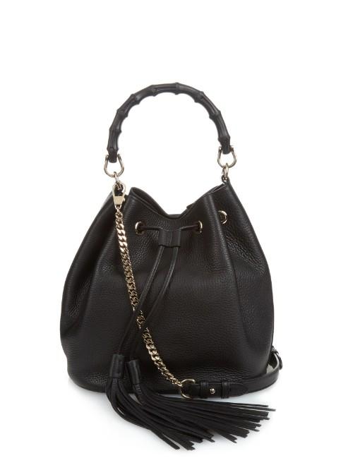 Gucci Bamboo Leather Bucket Bag