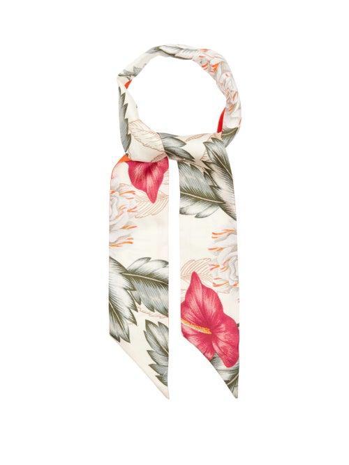 Matchesfashion.com Gucci - Hawaiian-print Slim Silk Scarf - Womens - White Multi