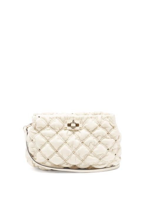 Matchesfashion.com Valentino Garavani - Spikeme Medium Quilted-leather Cross-body Bag - Womens - Ivory