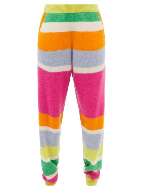The Elder Statesman - Striped Cashmere Track Pants - Womens - Multi