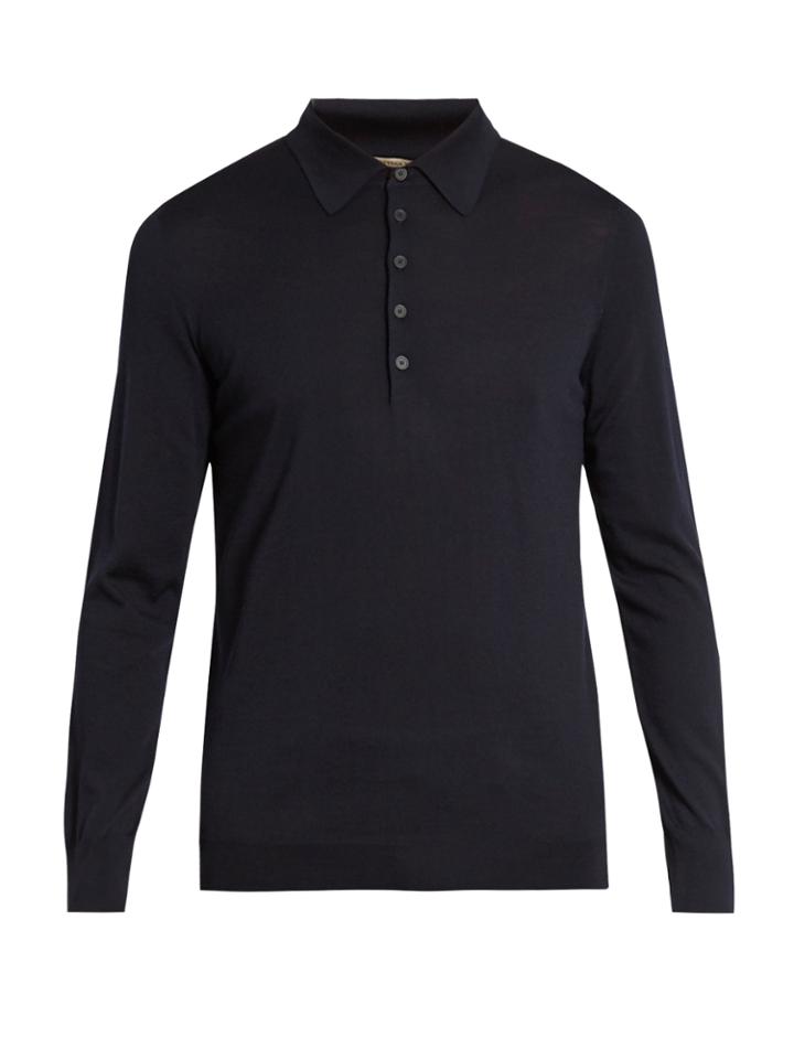 Bottega Veneta Long-sleeved Wool Polo Shirt