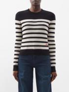 Frame - X Claudia Schiffer Striped Cashmere Sweater - Womens - Black Beige