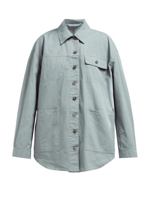 Matchesfashion.com Acne Studios - Oversized Cotton Canvas Jacket - Womens - Green