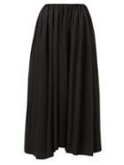 Matchesfashion.com Jil Sander - Nastya Asymmetric-hem Voile Midi Skirt - Womens - Black
