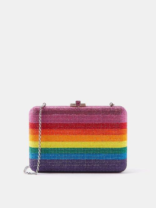 Judith Leiber - Rainbow Crystal-embellished Box Clutch Bag - Womens - Multi
