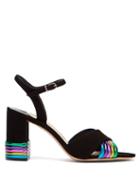 Matchesfashion.com Sophia Webster - Joy Suede Block Heel Sandals - Womens - Black Multi