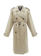 The Frankie Shop - Eugene Oversized Cotton Trench Coat - Womens - Light Khaki