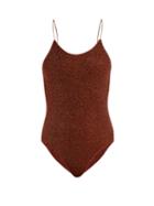 Matchesfashion.com Oseree - Lumire Metallic Swimsuit - Womens - Brown