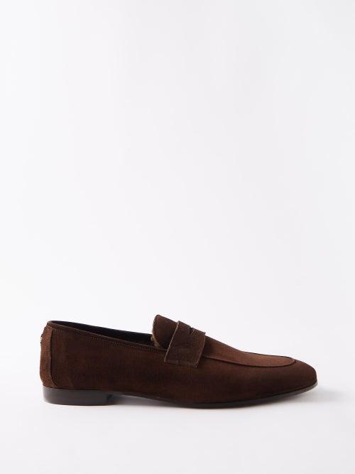 Bougeotte - Flneur Shearling-lined Suede Loafers - Mens - Brown