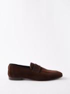 Bougeotte - Flneur Shearling-lined Suede Loafers - Mens - Brown