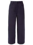 Matchesfashion.com Acne Studios - Wide-leg Wool-blend Twill Trousers - Womens - Navy