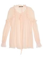 Roberto Cavalli Ruffle-trimmed Silk-georgette Blouse