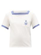 See By Chlo - Anchor-embroidered Cotton-jersey T-shirt - Womens - White