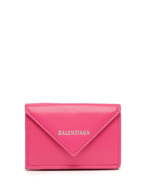 Matchesfashion.com Balenciaga - Papier Mini Textured Leather Wallet - Womens - Pink