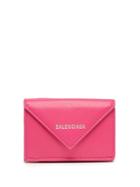 Matchesfashion.com Balenciaga - Papier Mini Textured Leather Wallet - Womens - Pink